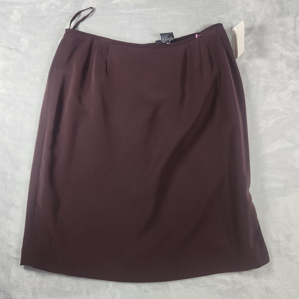 Kasper Pencil Skirt Size 16P Brown Classic Knee Length Lined Capsule‎ Office NEW